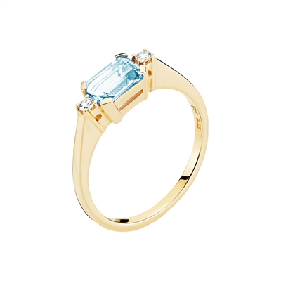 Ring Guld Med Topaz Diamanter - Fingerringe