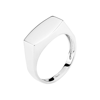 Herrering Sølv Med Plade - Fingerringe