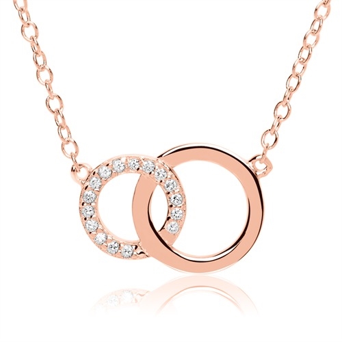 Rosa Collier Forgyldt Sølv Med Ringe Zirkonia - Halskæder