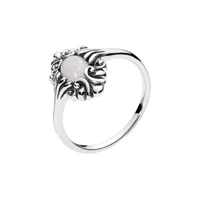 Rosa Ring Sølv Med Kvarts - Fingerringe