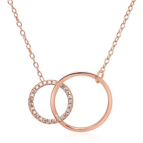 Rosa Collier Forgyldt Sølv Med Ringe Zirkonia Til - Halskæder