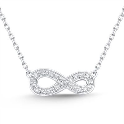Hvid Infinity Collier Guld Med Diamanter 025 - Halskæder