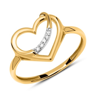 Ring Guld Med Hjerte Zirkonia - Fingerringe