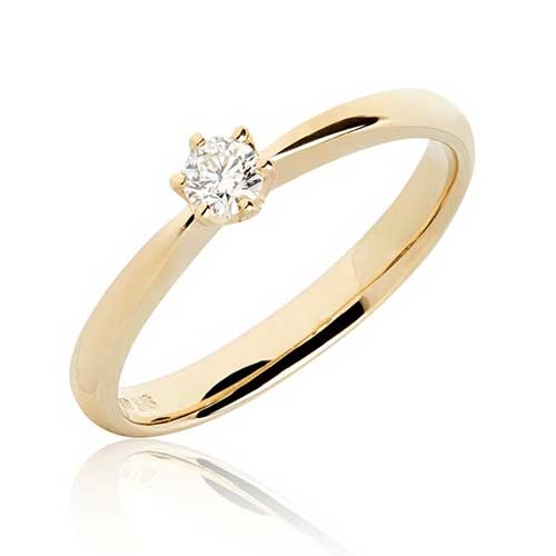 Bartoli Solitaire Ring Guld Med Diamant - Fingerringe