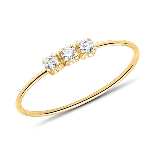 Hvid Ring Guld Med E Zirkonia - Fingerringe