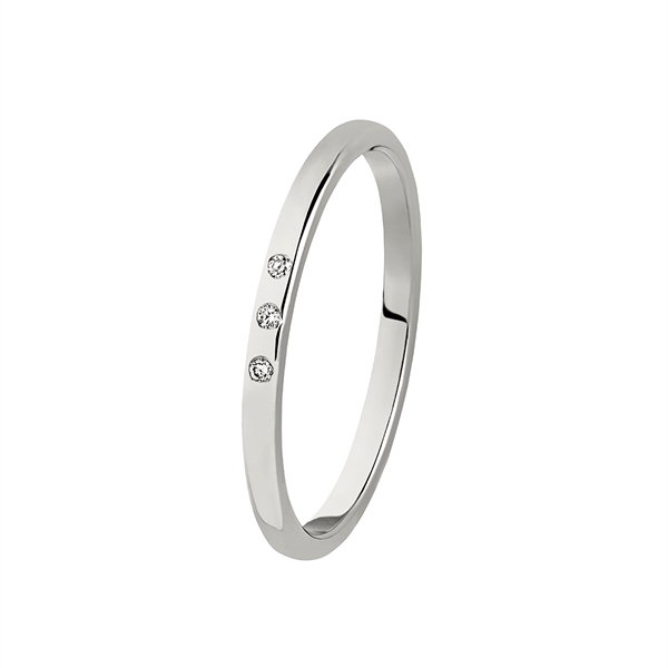Hvid Bartoli Colibri Vielsesring Guld Med Diamanter - Vielsesringe