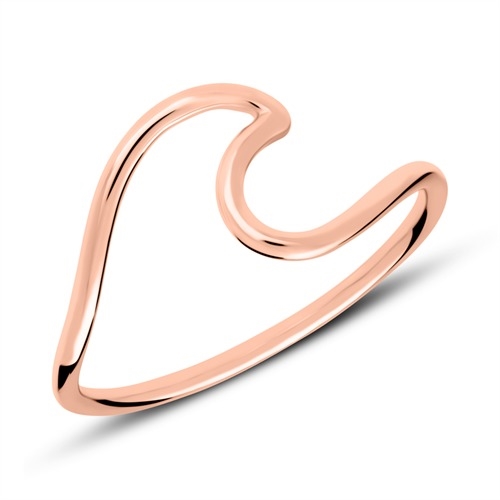 Rosa Ring Forgyldt Sølv Med The Wave The Sea - Fingerringe