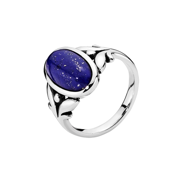 Ring Oxyderet Sølv Med Lapis Lazuli - Fingerringe