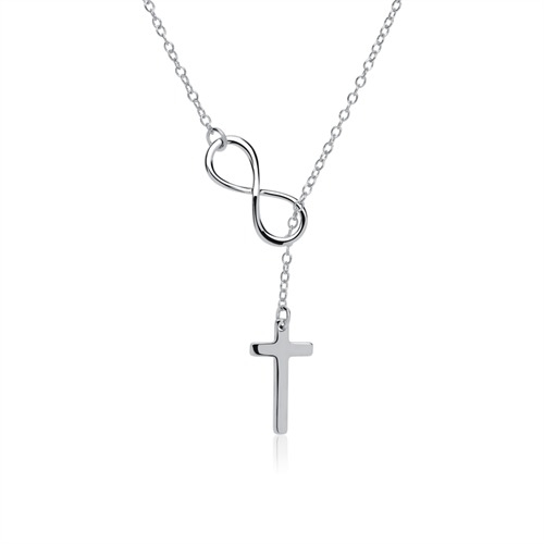 Collier Sølv Med Kors Infinity - Halskæder