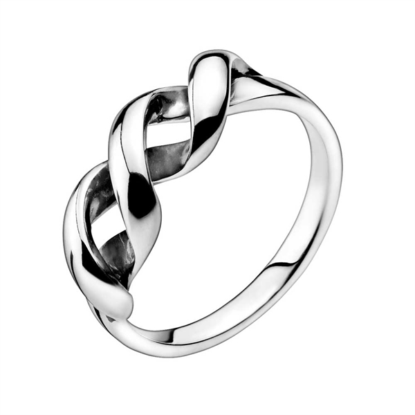 Snoet Ring Oxyderet Sølv - Fingerringe
