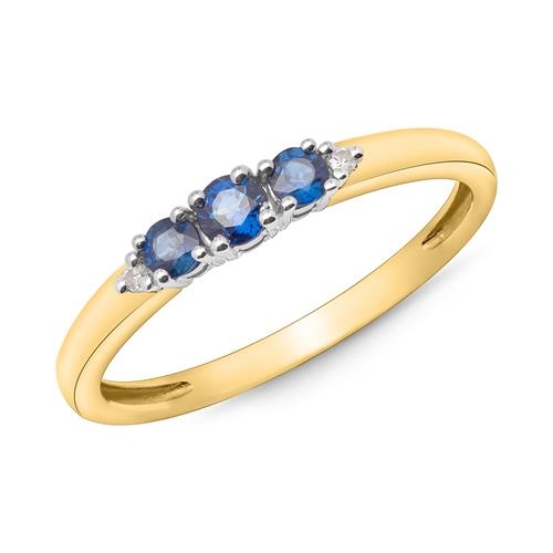 Hvid Guldring Guld Guld Med Safir Diamanter 015 - Fingerringe