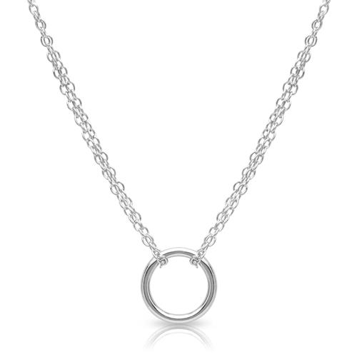 Collier Sølv Med Rund Ring Til - Halskæder