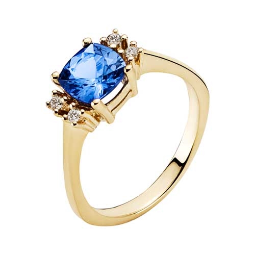 Guldring Guld Med Tanzanit Diamanter - Fingerringe