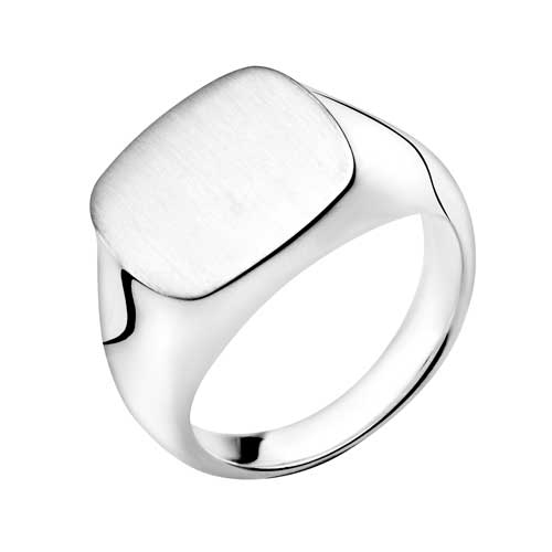 Sandblæst Plade Ring Sølv - Fingerringe