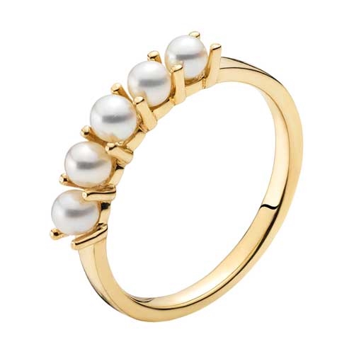 Guldring Med Ferskvandsperler - Fingerringe