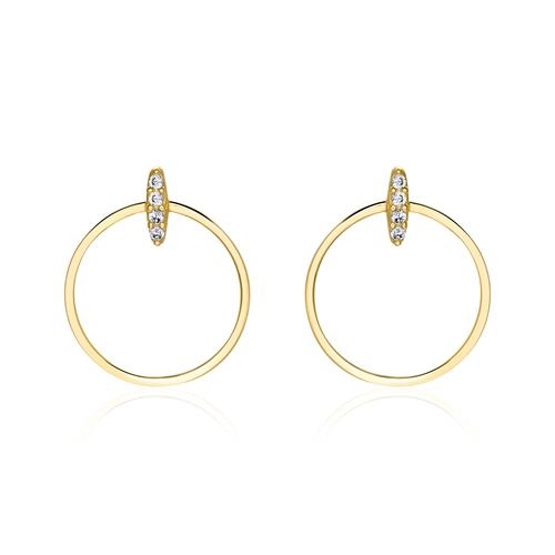 Ørestikker Guld Med Ringe Zirkoniasten - Ørestikkere