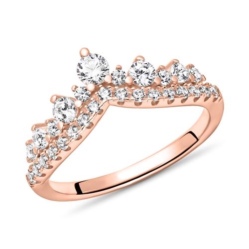 Rosa Ring Forgyldt Sølv Med Zirkonia Mulighed For Gravering - Fingerringe