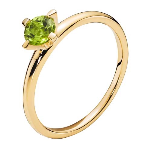 Grøn Ring Guld Med Peridot - Fingerringe