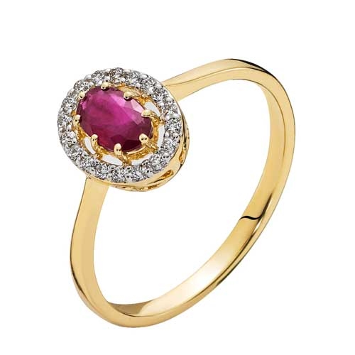 Ring Guld Med Rubin Diamanter - Fingerringe