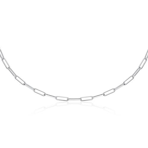 Collier Sølv Med Aflange Led Til - Halskæder