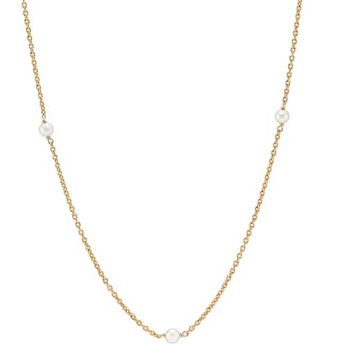 Guld Collier Med Ferskvandsperler - Halskæder