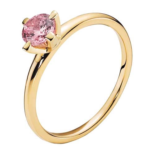 Pink Ring Guld Med Zirkoniasten - Fingerringe