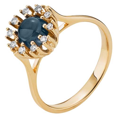 Ring Guld Med Topas Diamanter 015 - Fingerringe