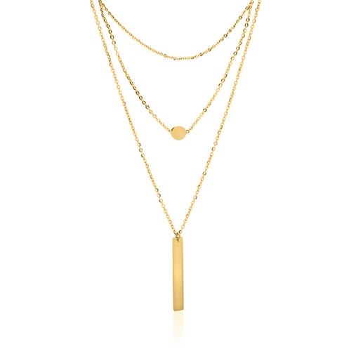 Forgyldt Collier Med Vedhæng Til Mulighed For Gravering - Halskæder