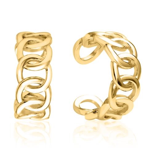 Ear Cuffs Forgyldt Sølv Med Flettet Ringe - Øreringe