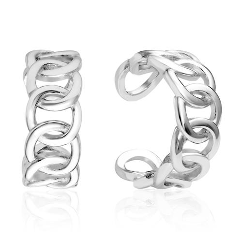 Ear Cuffs Sølv Med Flettet Ringe - Øreringe