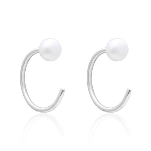Ear Cuffs Sølv Med Ferskvandsperle - Øreringe