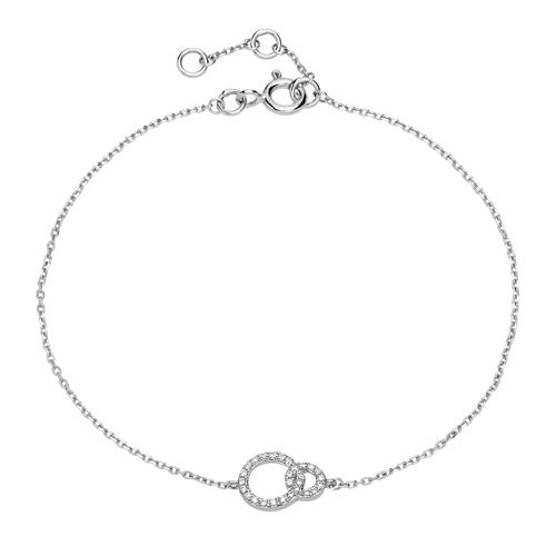 Hvid Armbånd Guld Med Ring Diamanter - Fingerringe