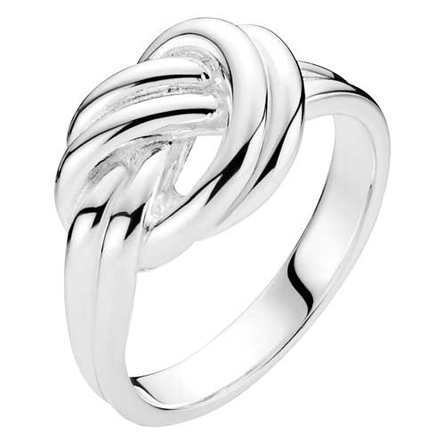 Ring Sølv Med Stor Flettet Knude - Fingerringe