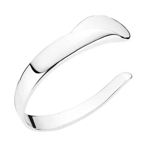 Åben Glat Armring Sølv - Armbånd