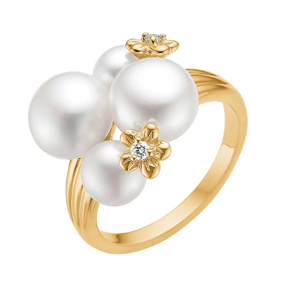 Perle Diamant Ring Guld - Fingerringe