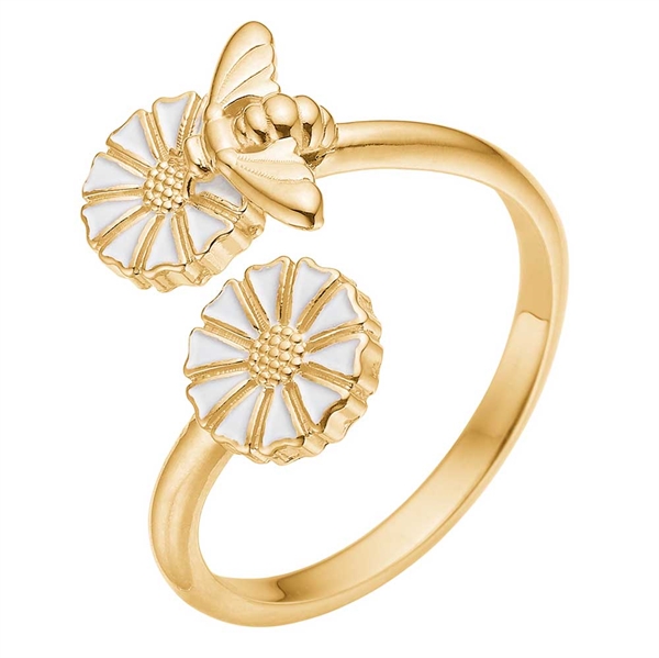 Lund Marguerit Ring Forgyldt Sølv Med - Fingerringe