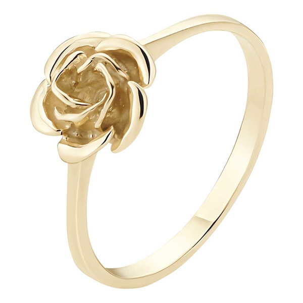 Ring Guld Med Blomstrende Rose - Fingerringe
