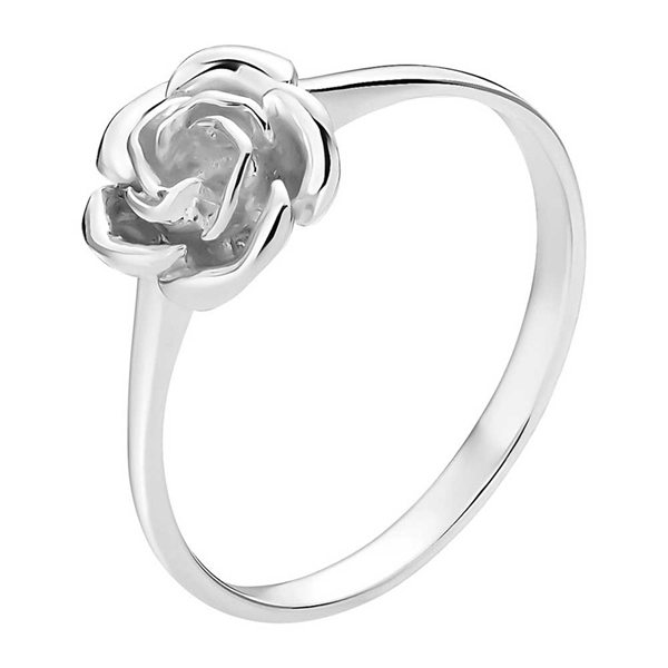 Sølvring Med Blomstrende Rose - Fingerringe