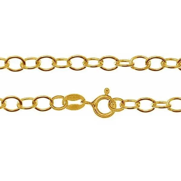 Guld Halskæde Rund Anker Kæde Forgyldt Sterlingsølv - Silveks Halskæder  - 05740034056660