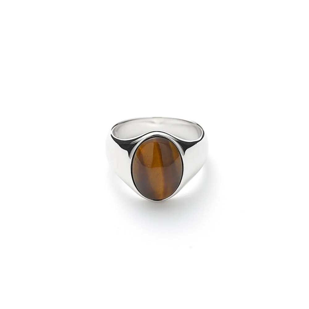 Alexander Lynggaard Oval Signet Ring Sølv Med Tigerøje H30031 - Fingerringe