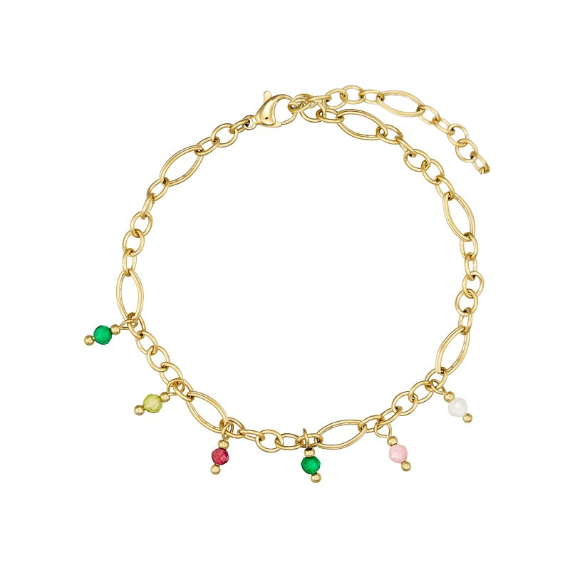 Ankelkæde Med ædelsten Stål Belagt Med Guld - Blicherfuglsang Ankelkæder