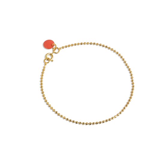 Enamel Ball Chain Armbånd Coral - Enamel Armbånd
