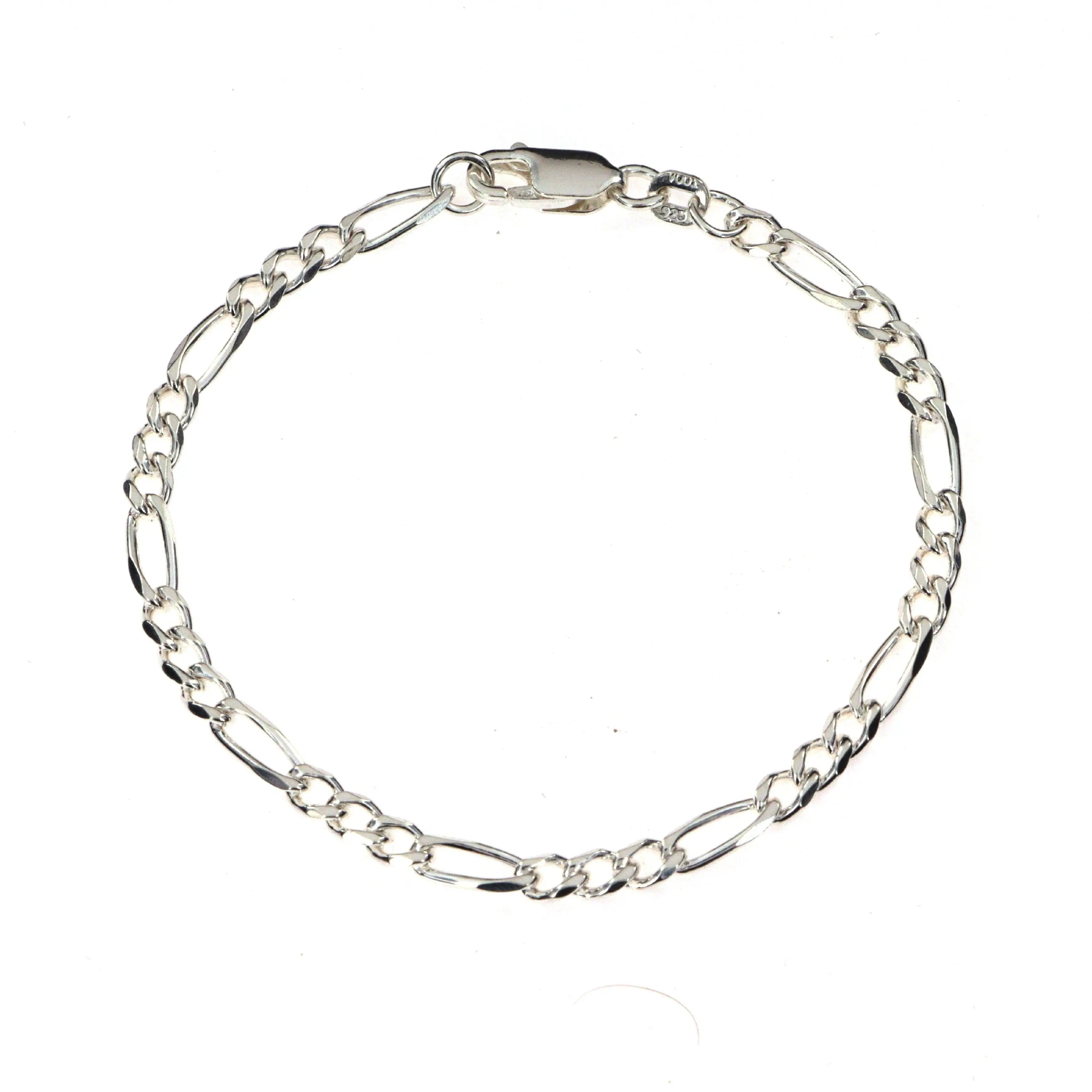 Sølv Armbånd Figaro Kæde Sterling 17cm - Spain Armbånd  - 05740034093474