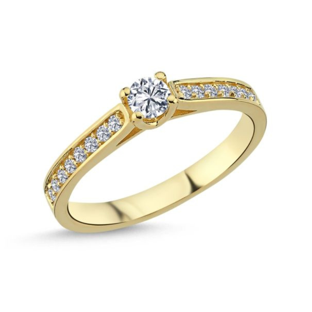 Nuran Bella Ring Karat Guld Med Diamanter L1965 015 - Nuran Fingerringe