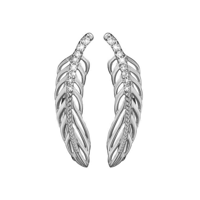 Christina Sparkling Feather Ear Crawler 672 S07 - Christina Øreringe