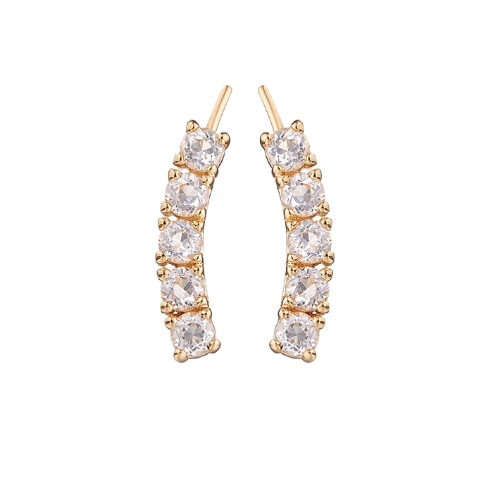 Christina Floating Crystal Ear Crawler 672 G04 - Christina Øreringe
