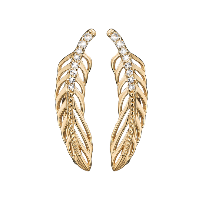 Christina Sparkling Feather Ear Crawler 672 G07 - Christina Øreringe