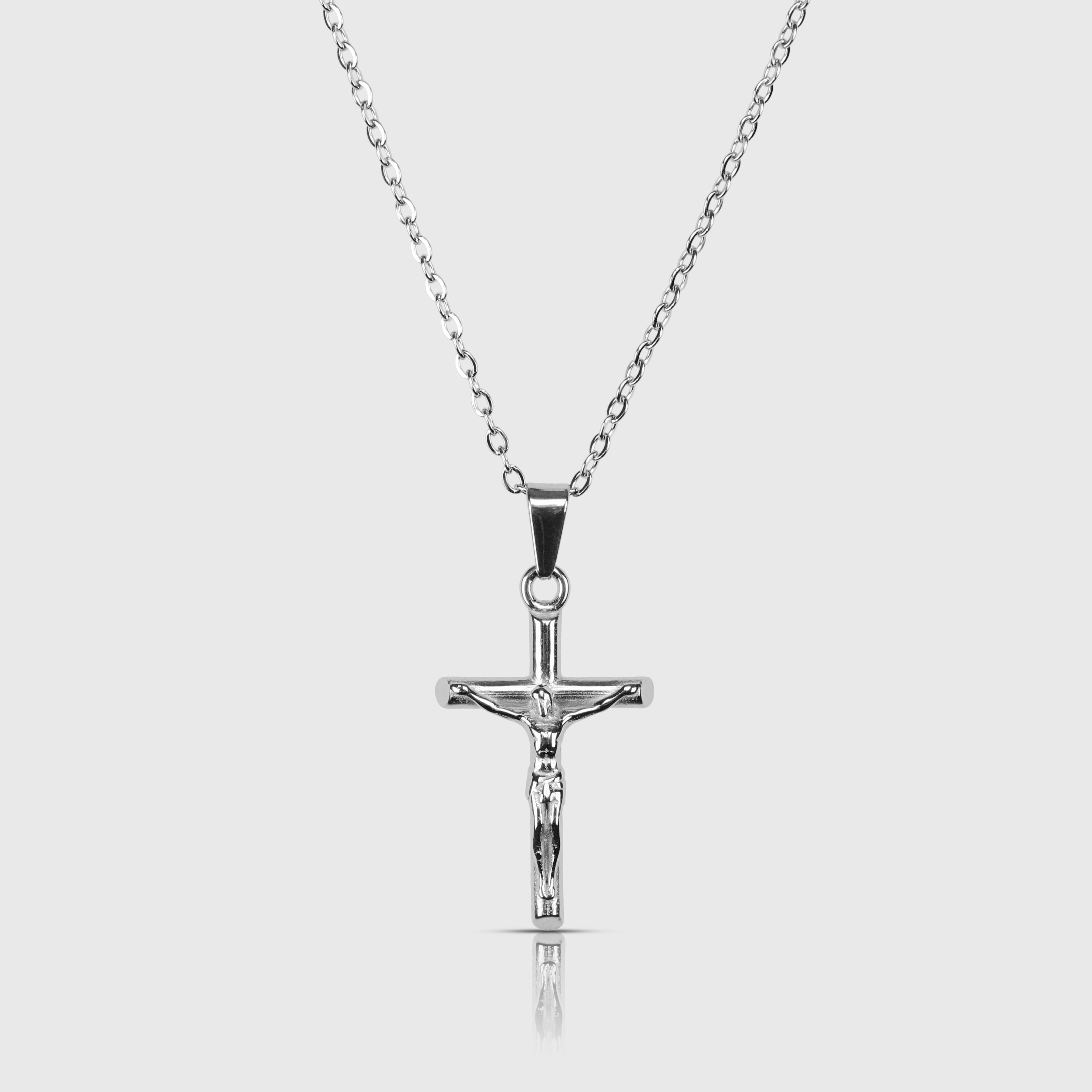 Crucifix Halskæde Sølvfarvet - Halskæder