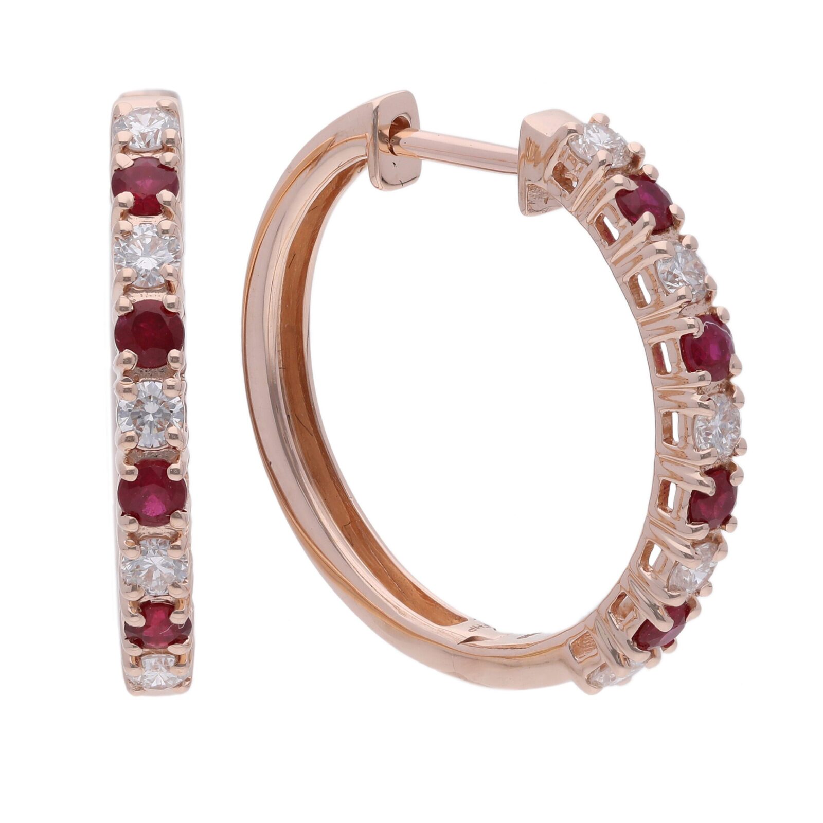 Creoler Med Røde Rubiner & Diamanter - Byfrisenholm Øreringe