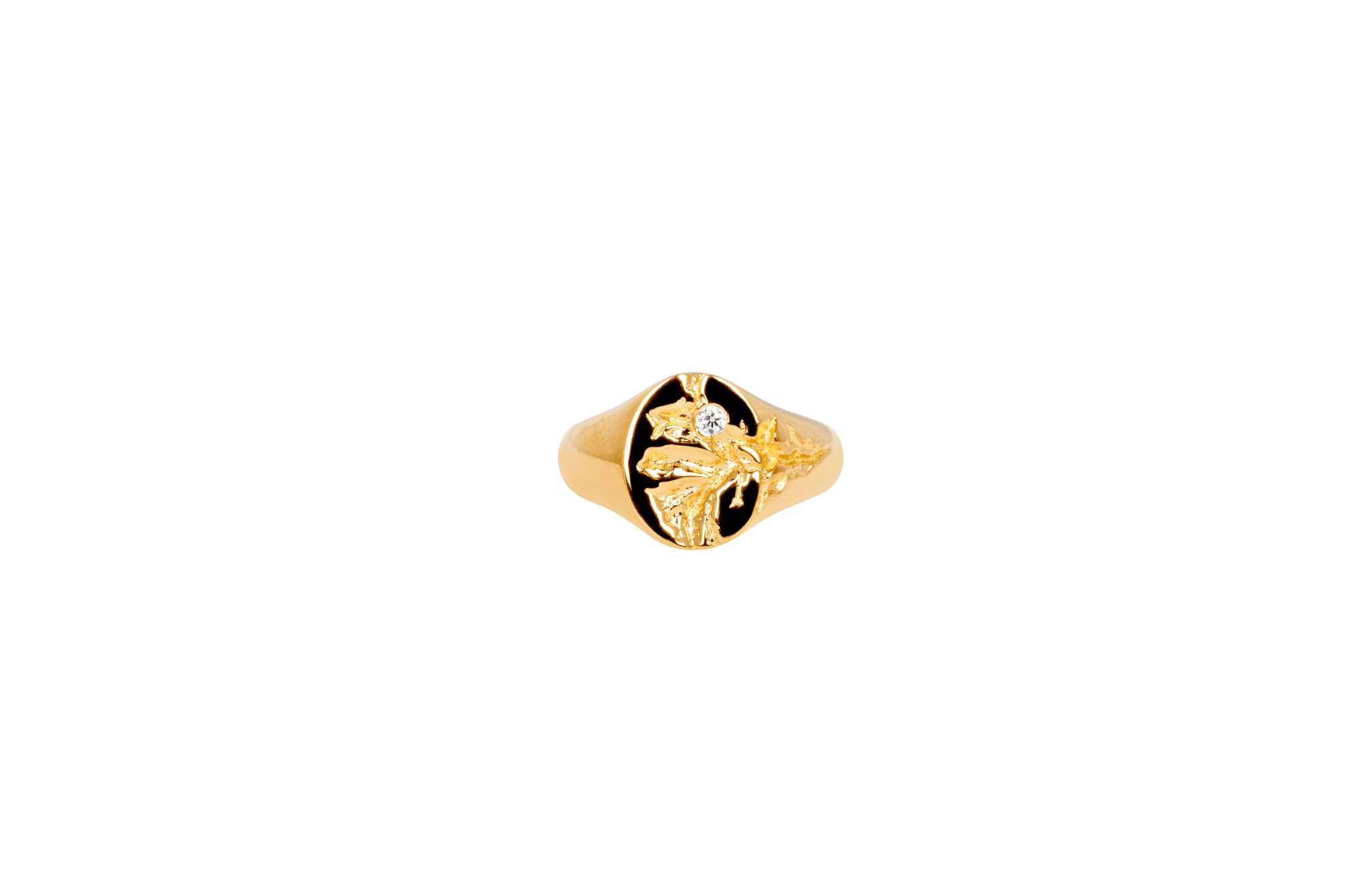 Guld Mini Oval Nature Signet Ring - Ix Studios Fingerringe  - 5714534016028